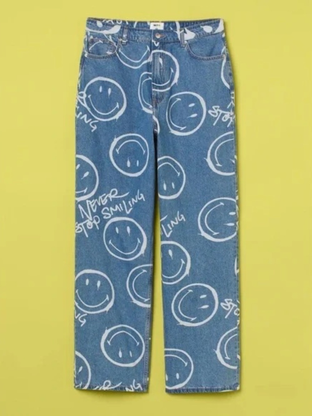 Smiley x H&M High Rise Wide Leg Jeans – SIZE 2